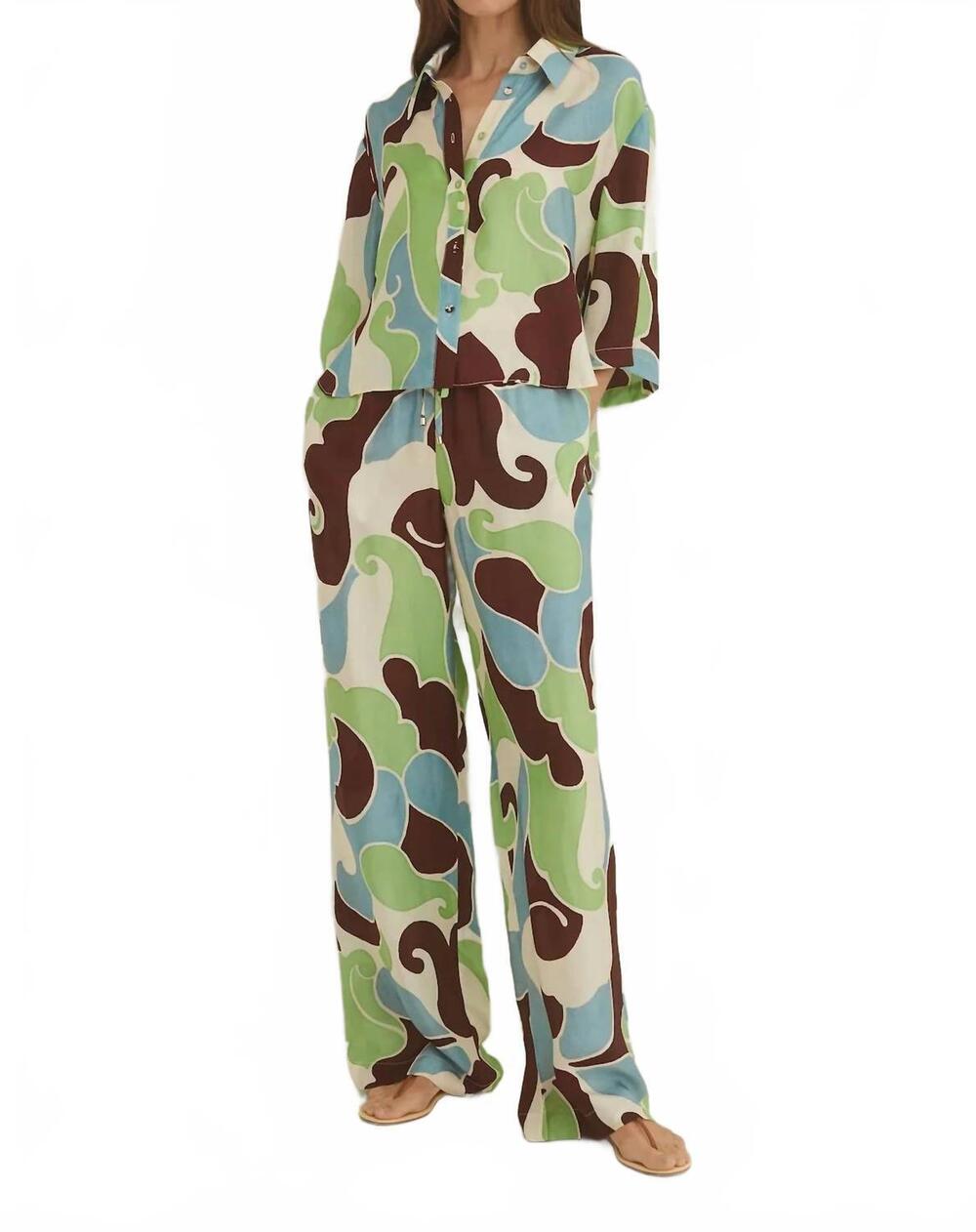 NEW CARA CARA girona pants in petal wave mint